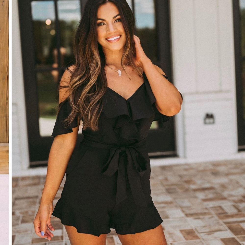 Hadley Ruffled Romper - Black
